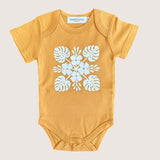 Ilima quilt gold onesie