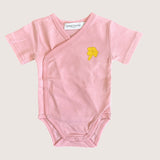 Yellow Puakenikeni Pink Kimono onesie