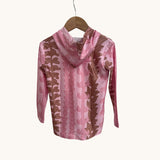 Brown/Pink Lei aloha Dri Fit hooded Long sleeve