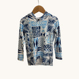 Blue Tropical Kapa Dri Fit hooded Long sleeve