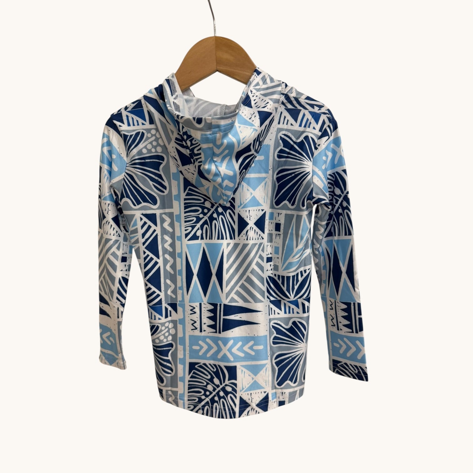 Blue Tropical Kapa Dri Fit hooded Long sleeve