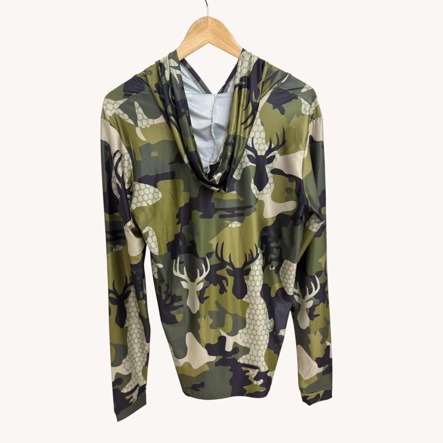 Adult Island Camo Stag Dri Fit Hooded Long Sleeve Tee