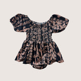 Black/Brown Lei Sleeved Melody Romper