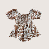 Brown Lei Sleeved Melody Romper