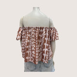 Women's Brown Lei Baby Doll Top