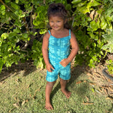 Teal Tropical Palaka Sierra Jumpsuit