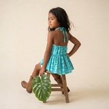 Teal Lei Halter Top
