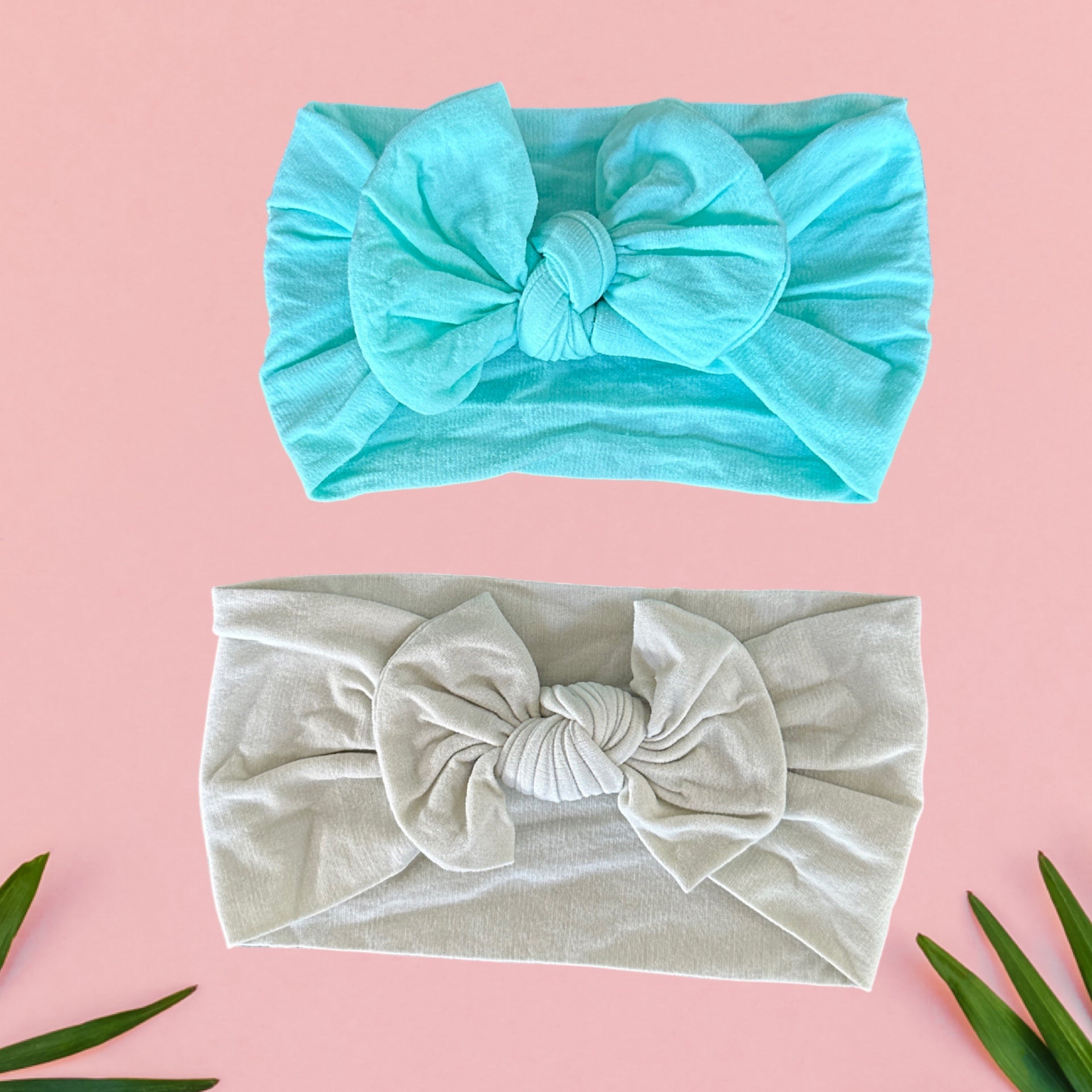 Aqua / Soft Sage Bow Headband Set - Sweet Sweet Honey Hawaii