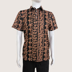 Black/Brown Lei Men's collared Shirt - Sweet Sweet Honey Hawaii