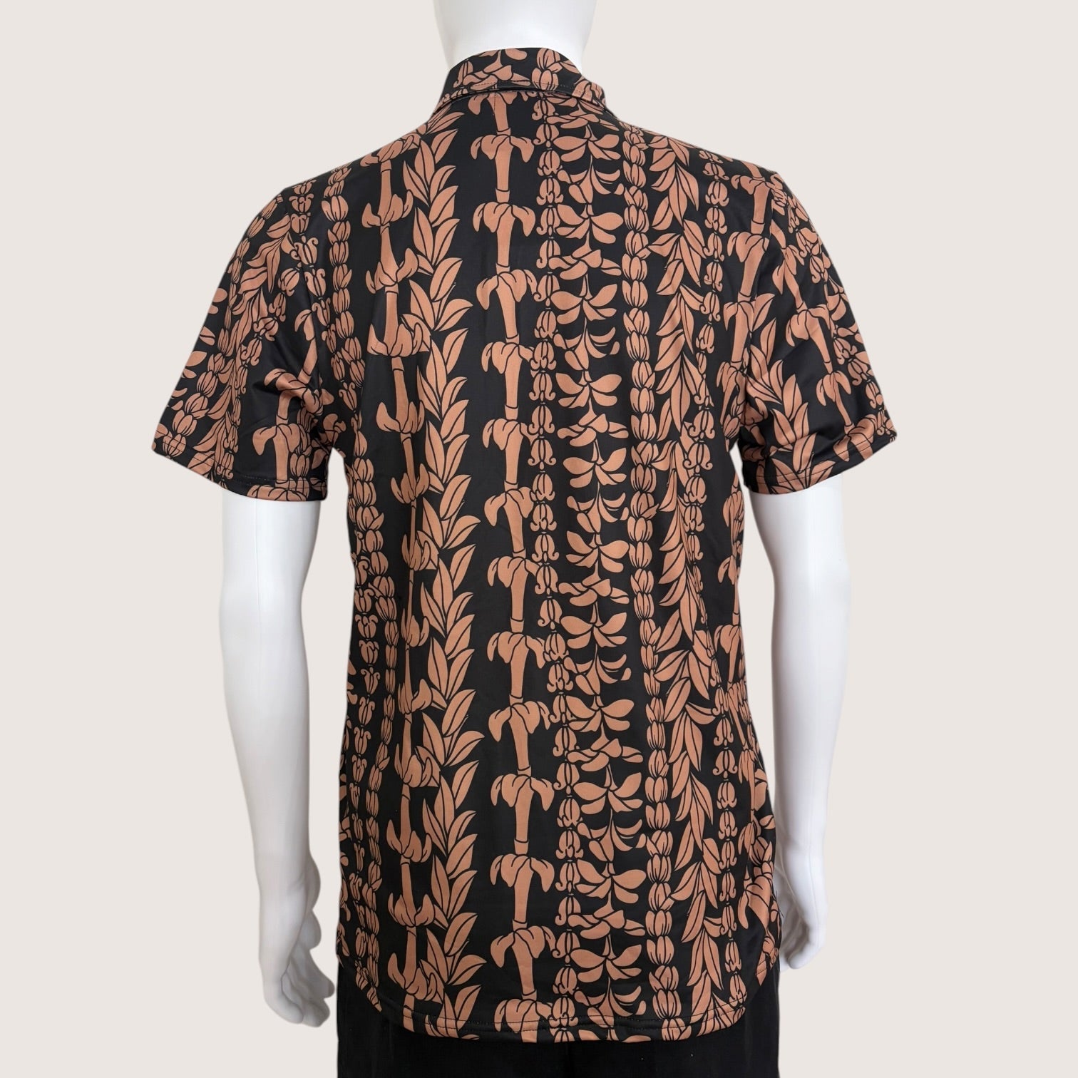 Black/Brown Lei Men's collared Shirt - Sweet Sweet Honey Hawaii
