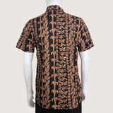 Black/Brown Lei Men's collared Shirt - Sweet Sweet Honey Hawaii