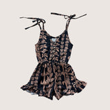 Black/Brown Lei New Tie Romper - Sweet Sweet Honey Hawaii