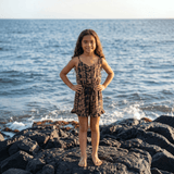 Black/Brown Lei New Tie Romper - Sweet Sweet Honey Hawaii