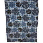 Blue Palaka Monstera Swaddle Blanket - Sweet Sweet Honey Hawaii