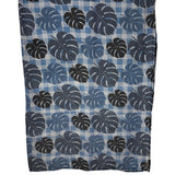 Blue Palaka Monstera Swaddle Blanket - Sweet Sweet Honey Hawaii