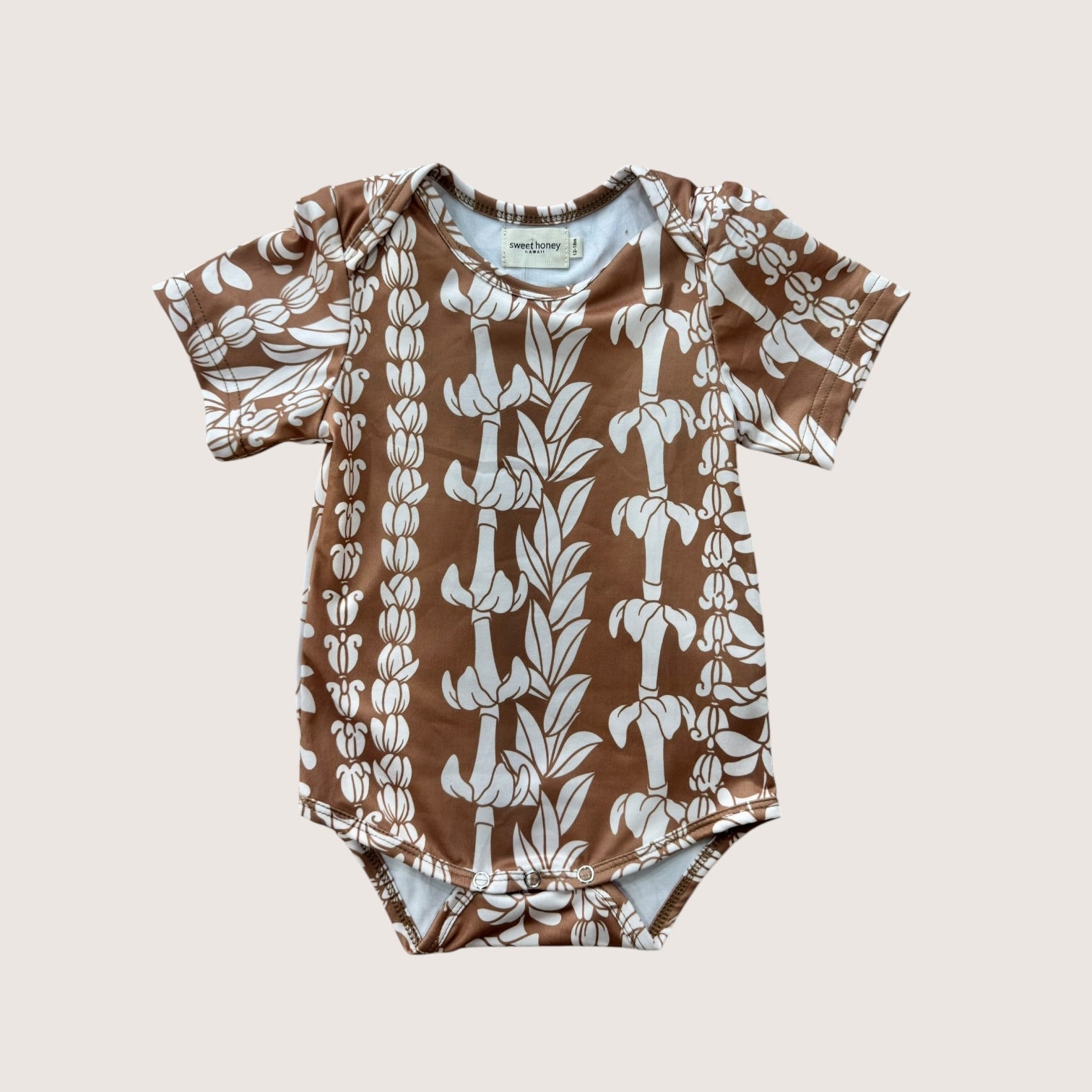 Brown Lei Onesie - Sweet Sweet Honey Hawaii