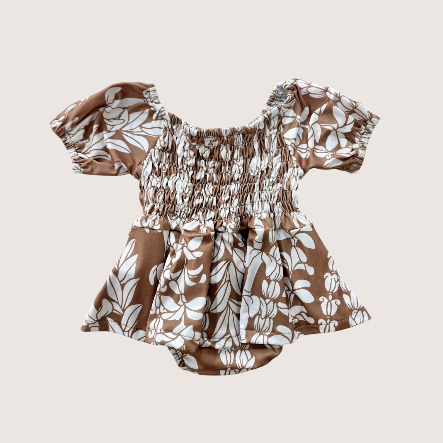 Brown Lei Sleeved Melody Romper - Sweet Sweet Honey Hawaii