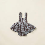 Brown Mauna lani Denim Quilt Ruffled Onesie - Sweet Sweet Honey Hawaii