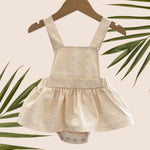Cream Denim Quilt Ruffled Onesie - Sweet Sweet Honey Hawaii