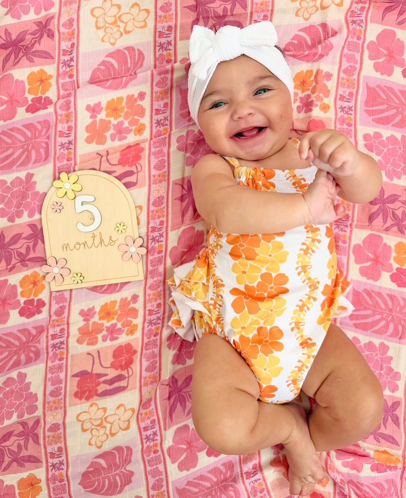 Honey Blooms Bamboo Swaddle Blanket - Sweet Sweet Honey Hawaii