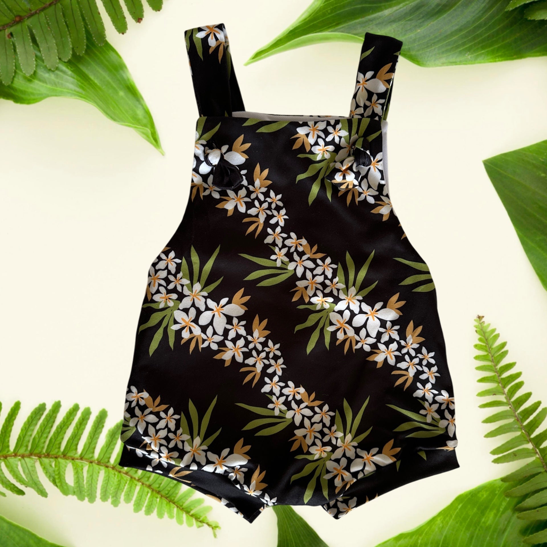 Lei Hiwa Black Knot tie romper - Sweet Sweet Honey Hawaii