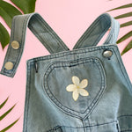 Light Denim wash Plumeria romper - Sweet Sweet Honey Hawaii