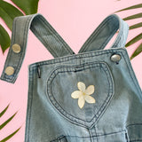 Light Denim wash Plumeria romper - Sweet Sweet Honey Hawaii