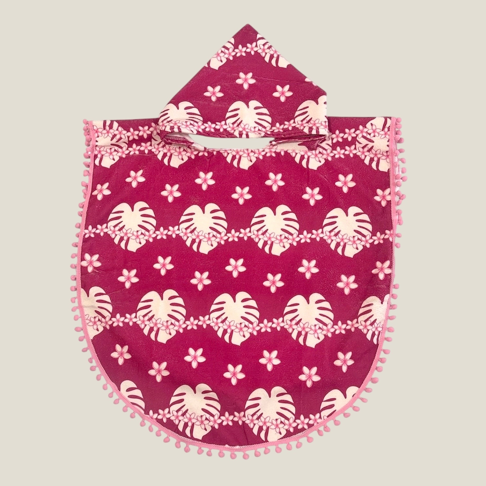 Magenta Kanani Pom Pom Hooded Towel - Sweet Sweet Honey Hawaii