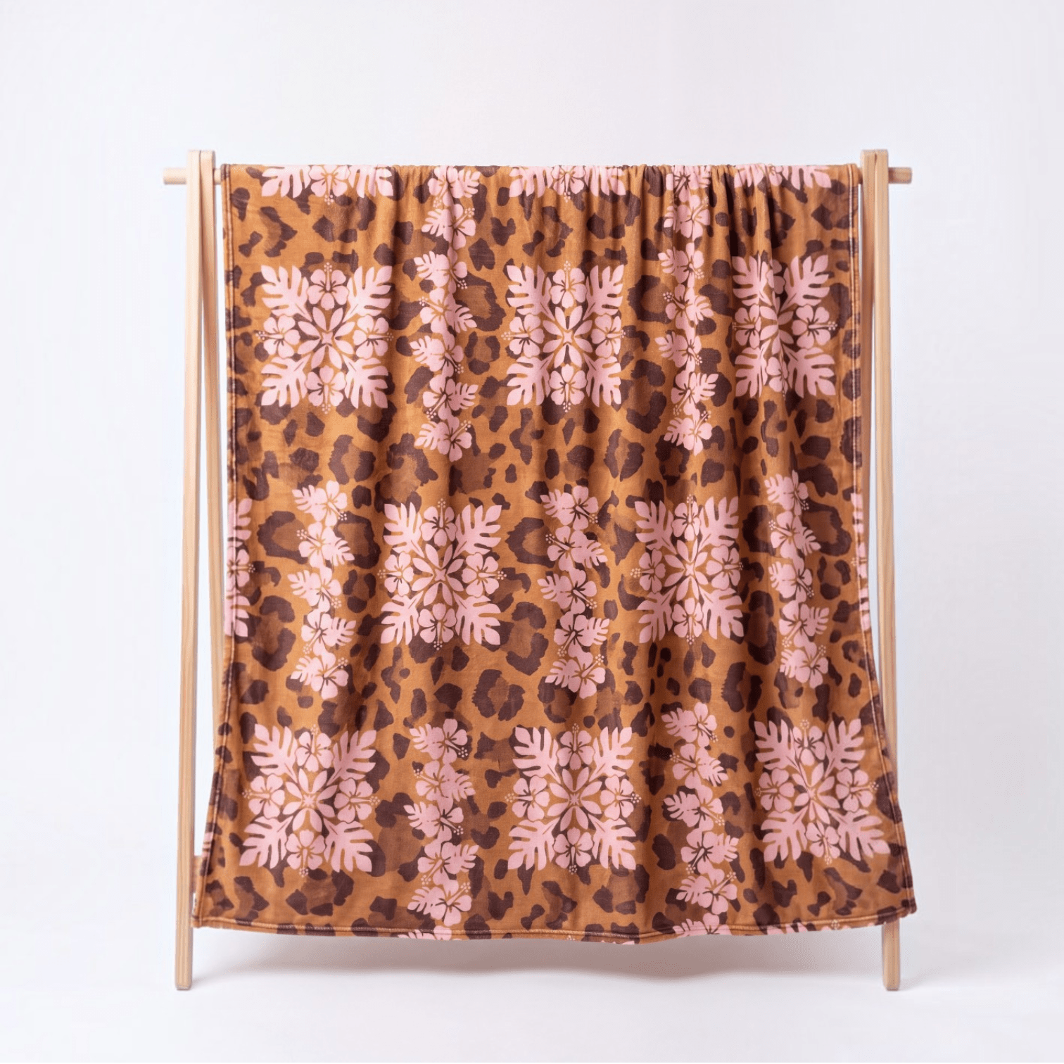 Medium: Leopard Hibiscus Minky Blanket - Sweet Sweet Honey Hawaii