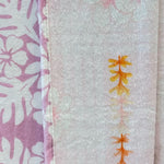 Medium: Pink Plumeria palaka /Purple Quilt Hibiscus Minky Blanket - Sweet Sweet Honey Hawaii