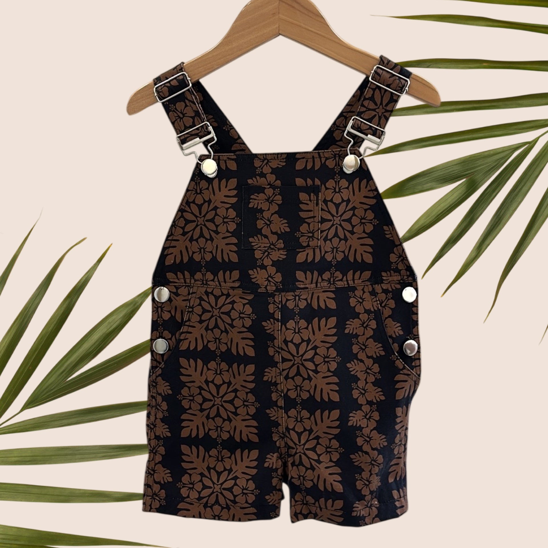 Midnight Denim Quilt Short Overalls - Sweet Sweet Honey Hawaii