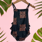 Midnight | Heirloom Ruffle Halter Romper - Sweet Sweet Honey Hawaii