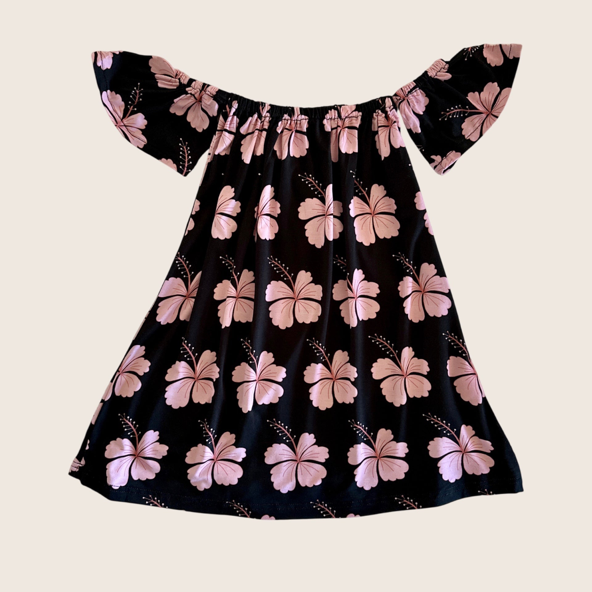 Midnight Hibiscus Off the Shoulder Dress - Sweet Sweet Honey Hawaii