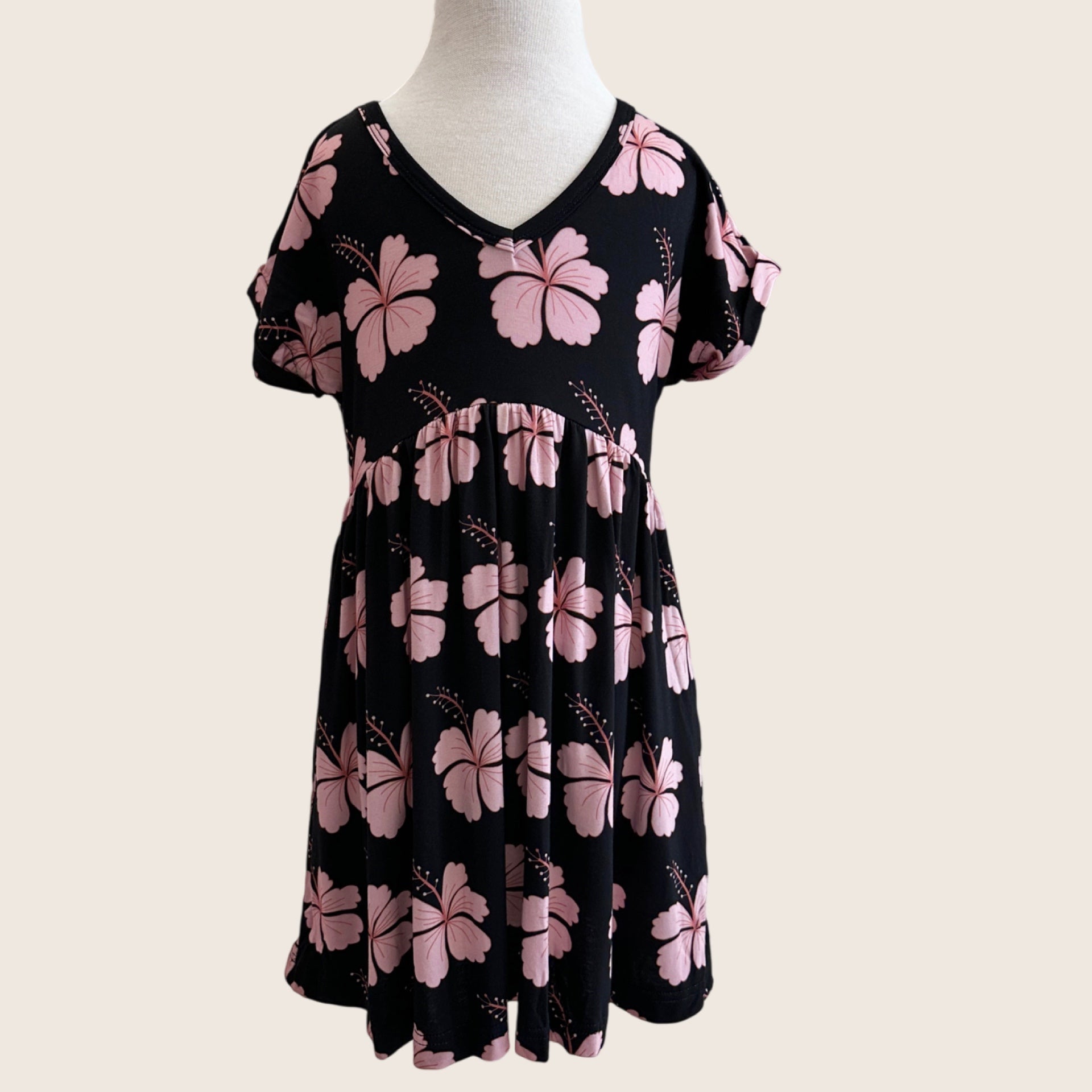 Midnight Hibiscus Tee Dress - Sweet Sweet Honey Hawaii