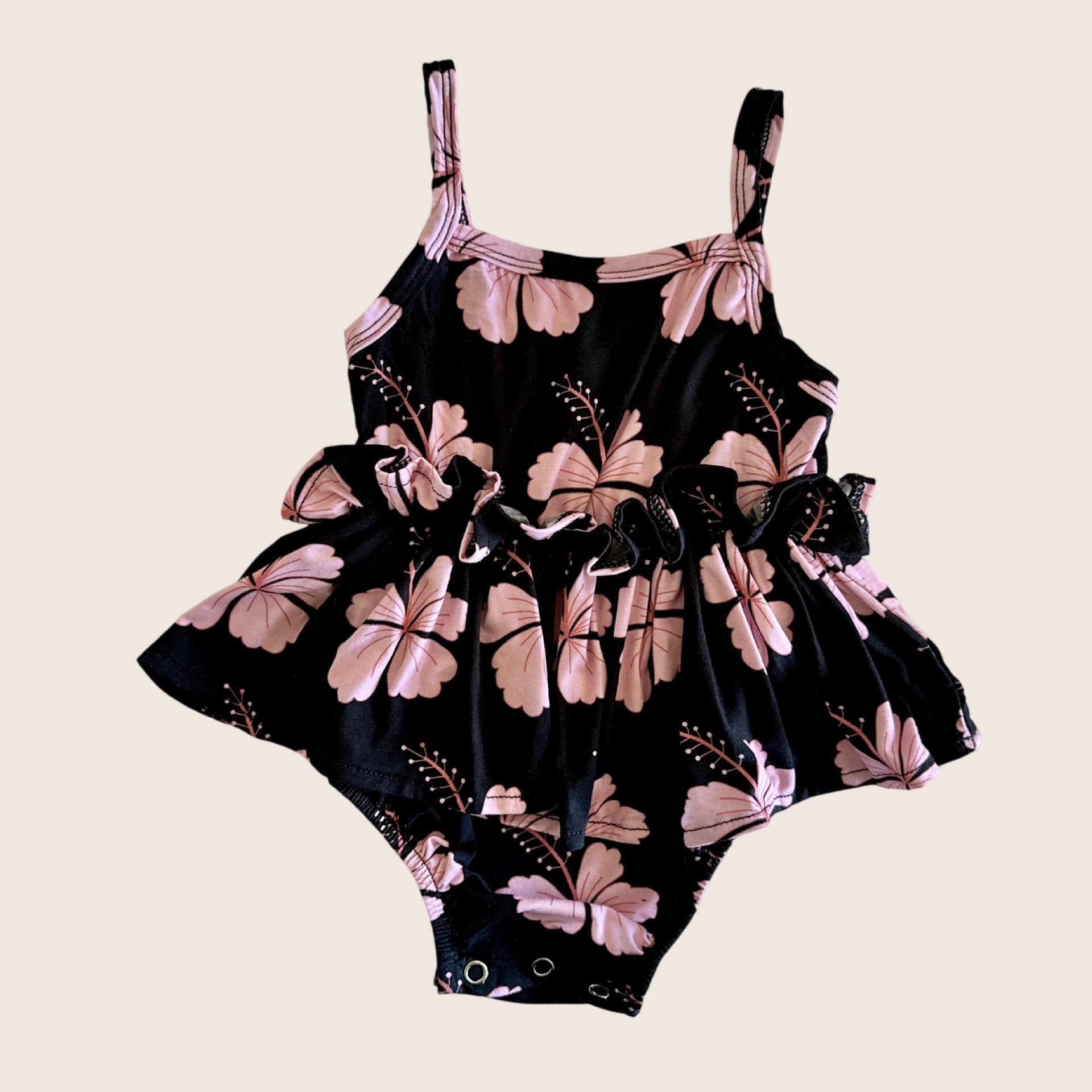 Midnight Hibiscus Thin strap Onesie - Sweet Sweet Honey Hawaii