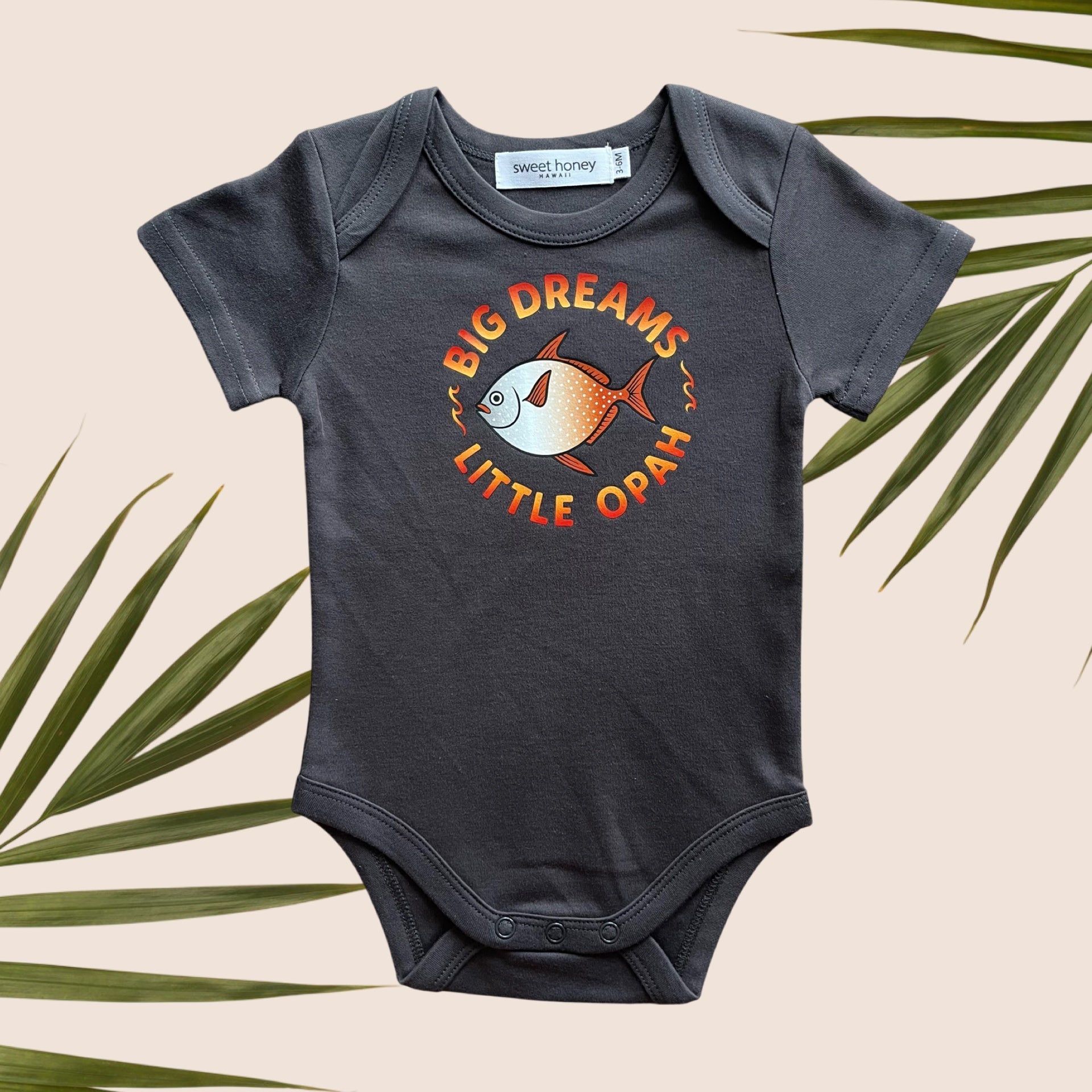 Opah Dark Grey Onesie - Sweet Sweet Honey Hawaii