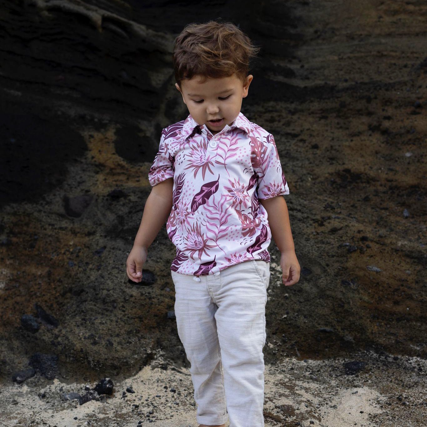 Pahoa Cream Collared Shirt - Sweet Sweet Honey Hawaii