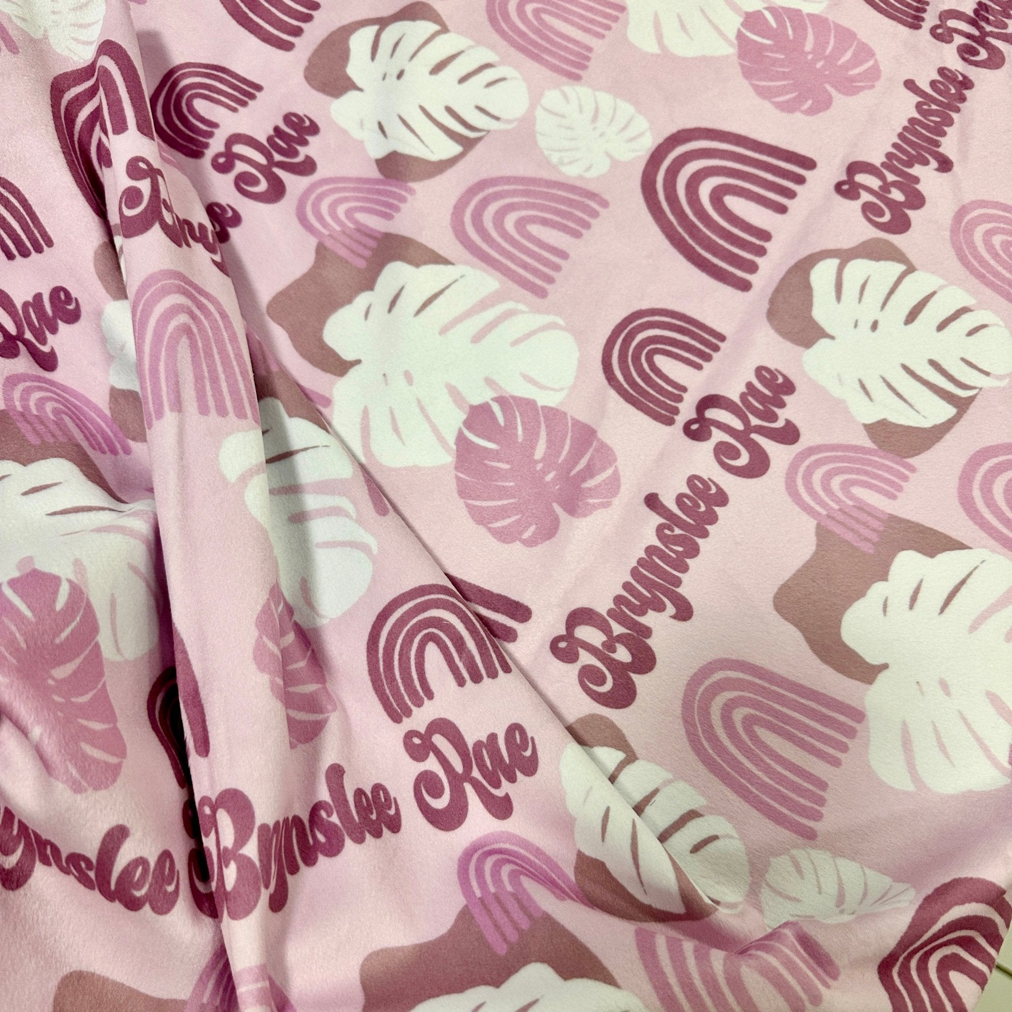 Personalize Blanket: Rainbow Monstera - Sweet Sweet Honey Hawaii