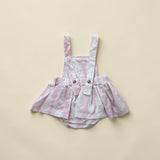 Pink Mauna lani Denim Quilt Ruffled Onesie - Sweet Sweet Honey Hawaii