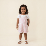 Pink Mauna lani Denim Short Overalls - Sweet Sweet Honey Hawaii