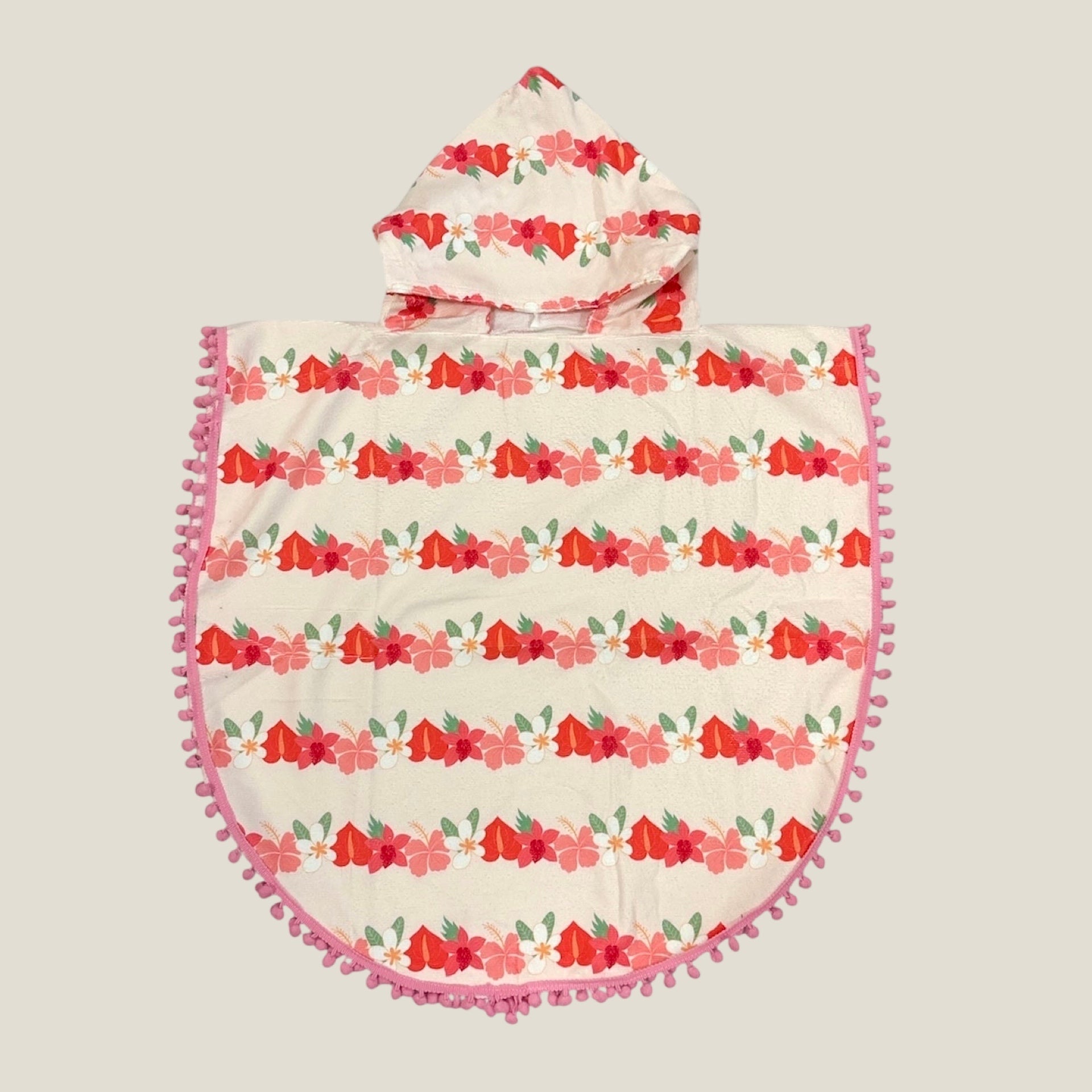 Pua lei Pom Pom Hooded Towel - Sweet Sweet Honey Hawaii
