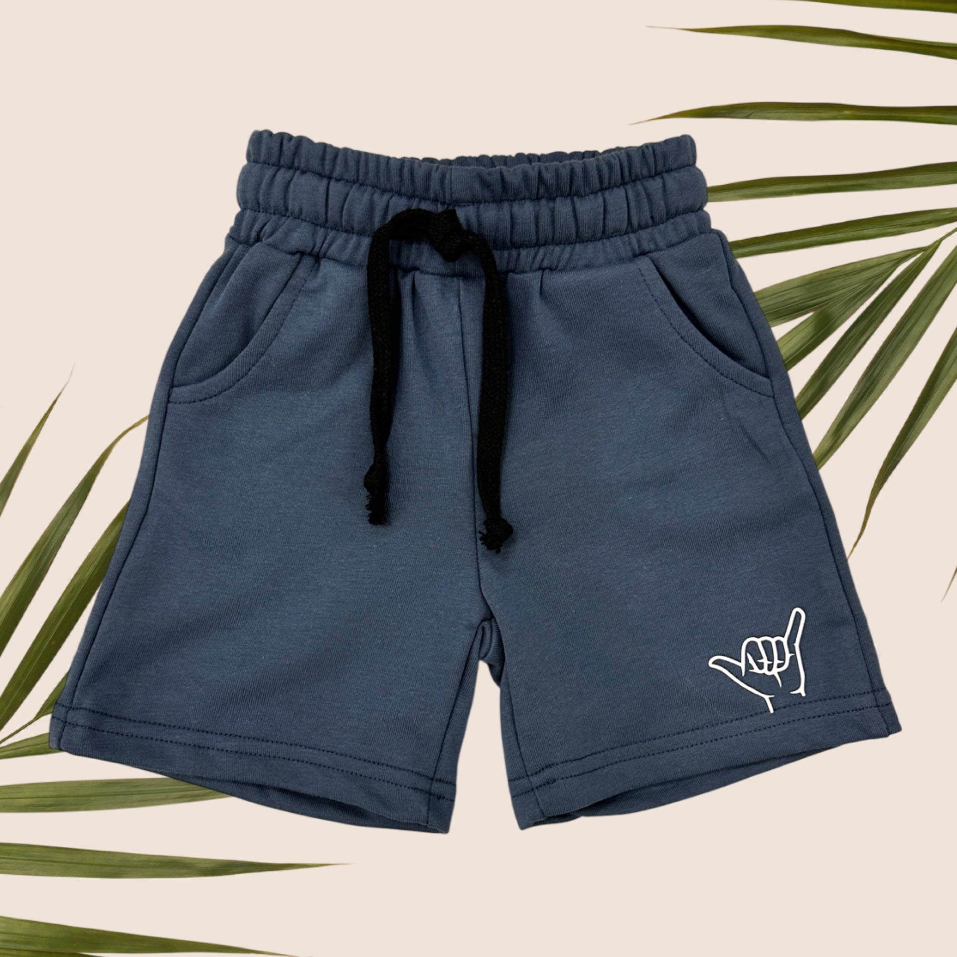 Royal Blue Shaka Cotton Shorts - Sweet Sweet Honey Hawaii