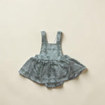 Sage Green Denim Quilt Ruffled Onesie - Sweet Sweet Honey Hawaii