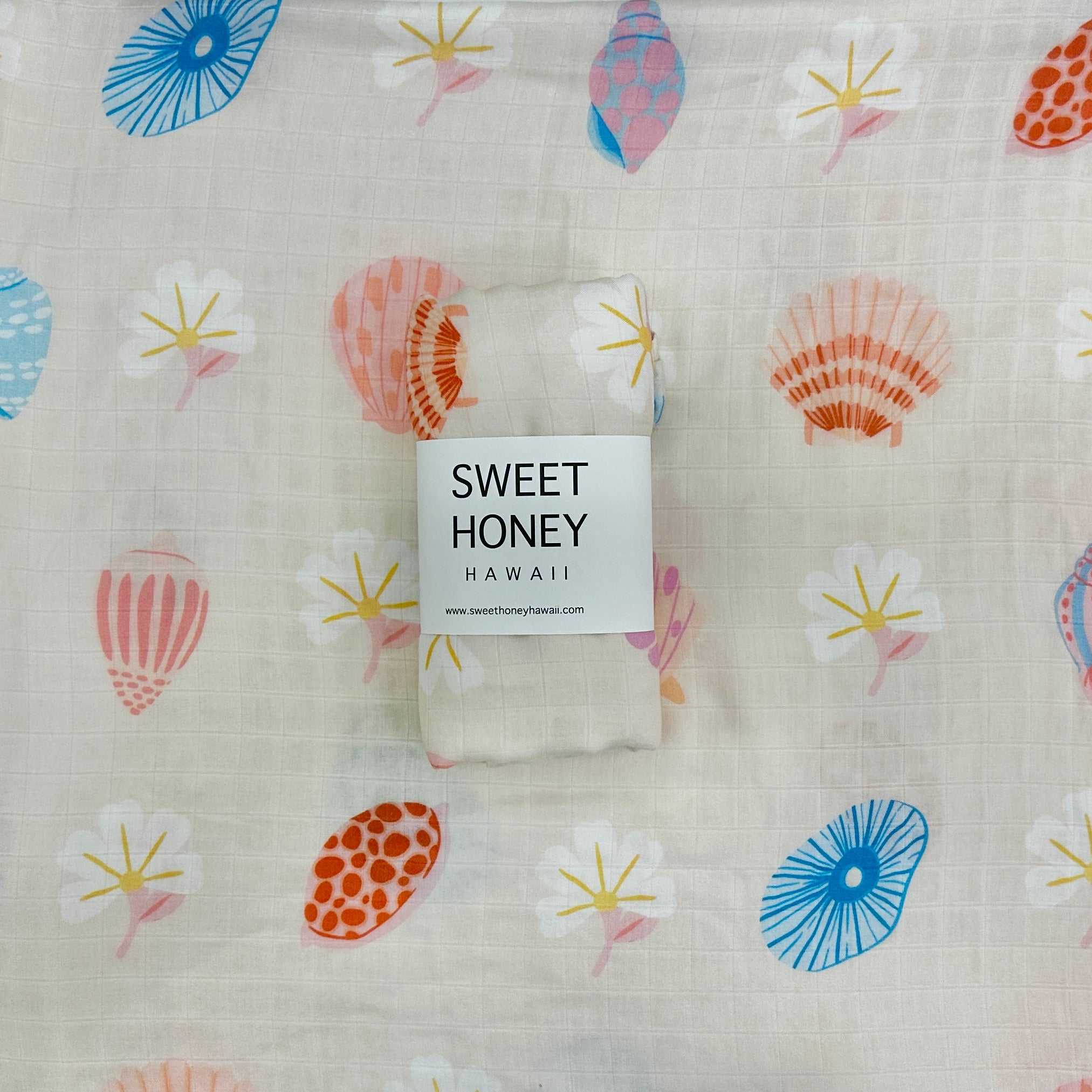 Seashell Swaddle Blanket - Sweet Sweet Honey Hawaii