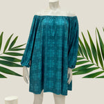 Teal Tropical Palaka Kapua Dress - Sweet Sweet Honey Hawaii