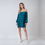 Teal Tropical Palaka Kapua Dress - Sweet Sweet Honey Hawaii