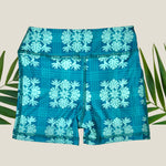 Teal Tropical Palaka Scarlett Shorts - Sweet Sweet Honey Hawaii