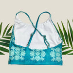 Teal Tropical Palaka Scarlett Top - Sweet Sweet Honey Hawaii