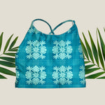 Teal Tropical Palaka Scarlett Top - Sweet Sweet Honey Hawaii
