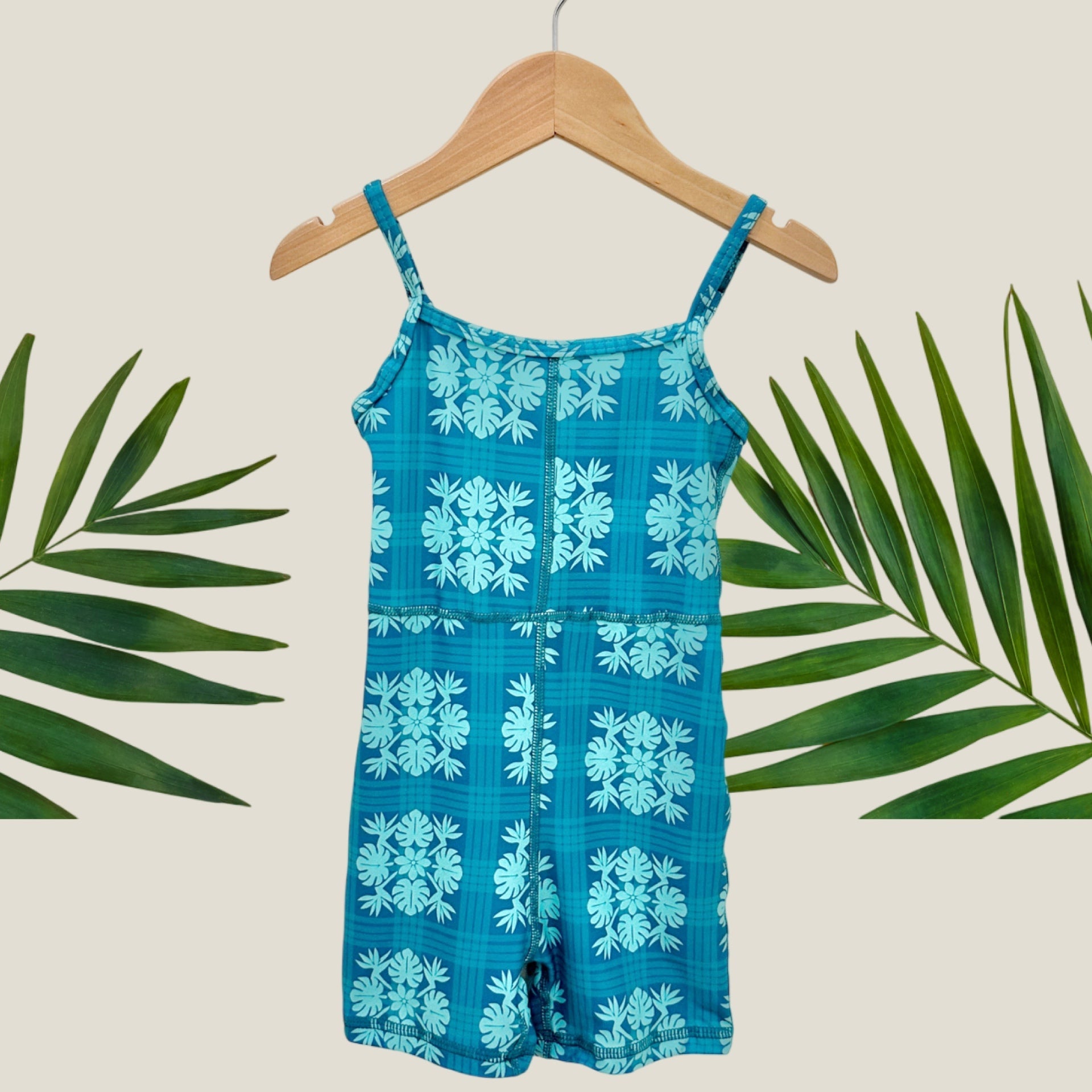 Teal Tropical Palaka Sierra Jumpsuit - Sweet Sweet Honey Hawaii